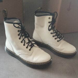 Dr. Martens White Leather Boots